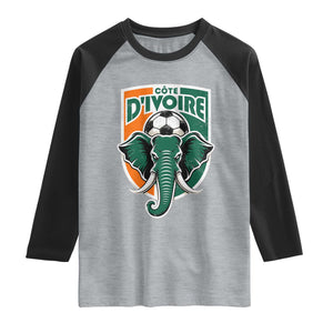 Côte D'ivoire Classic Ivory Coast Elephant Football Raglan Shirt Ivorians Pride