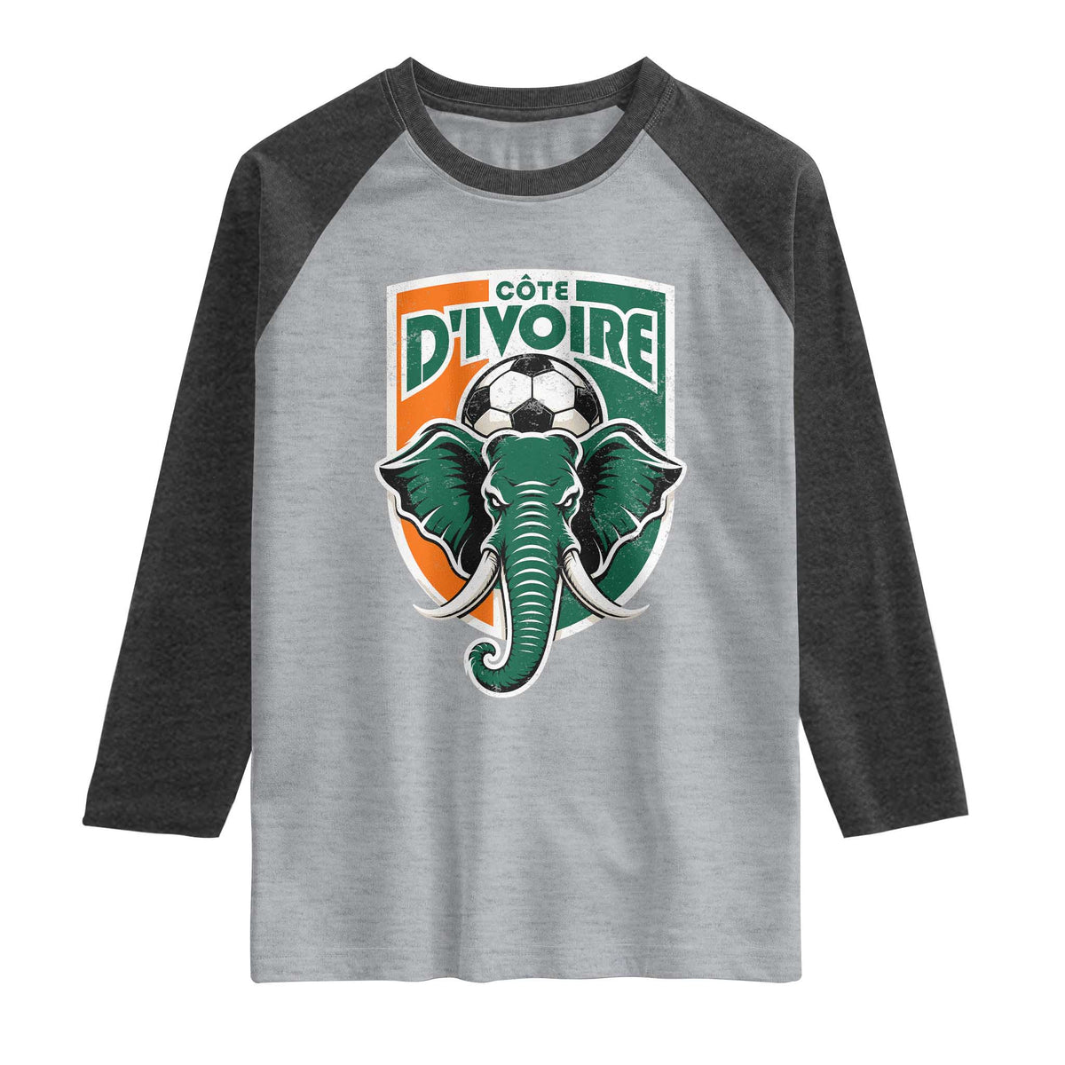Côte D'ivoire Classic Ivory Coast Elephant Football Raglan Shirt Ivorians Pride