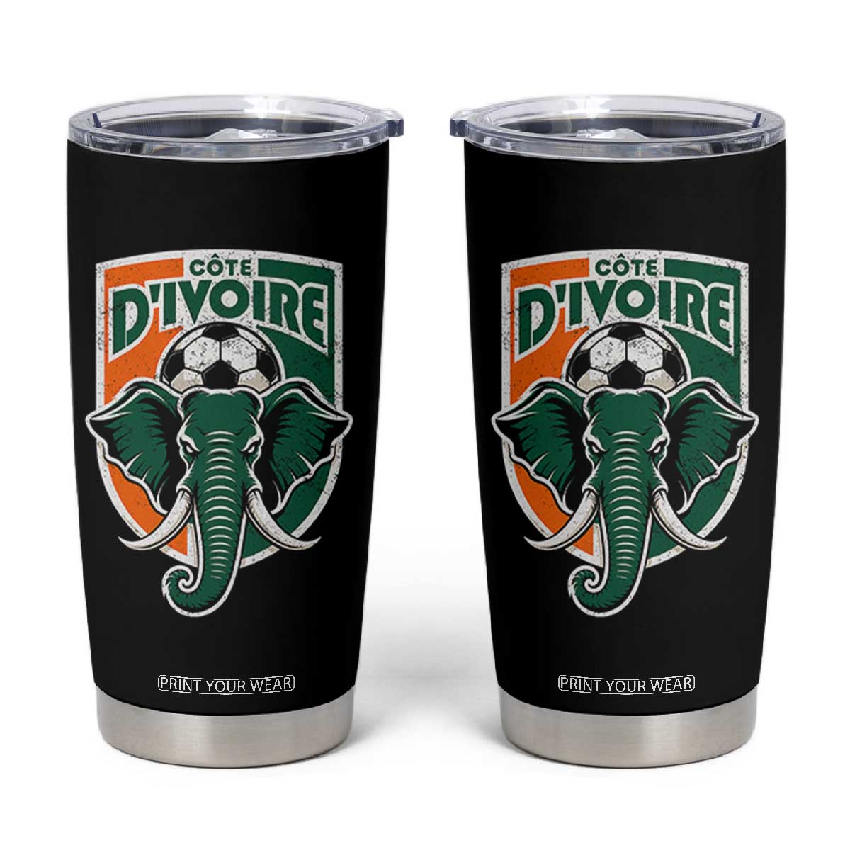 Côte D'ivoire Classic Ivory Coast Elephant Football Tumbler Cup Ivorians Pride TS11 Black Print Your Wear