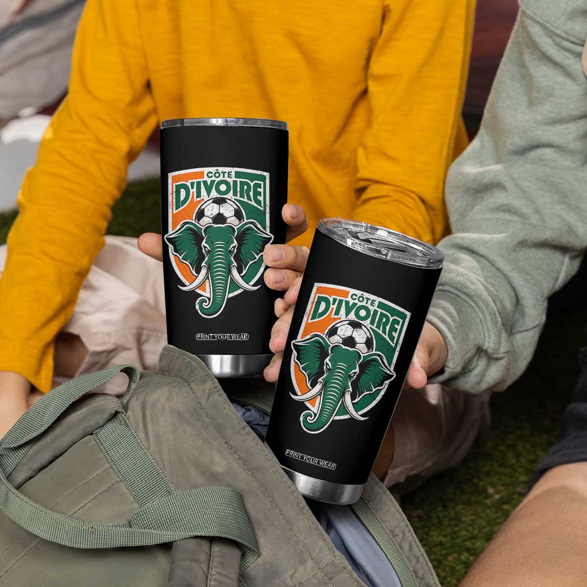 Côte D'ivoire Classic Ivory Coast Elephant Football Tumbler Cup Ivorians Pride TS11 Print Your Wear