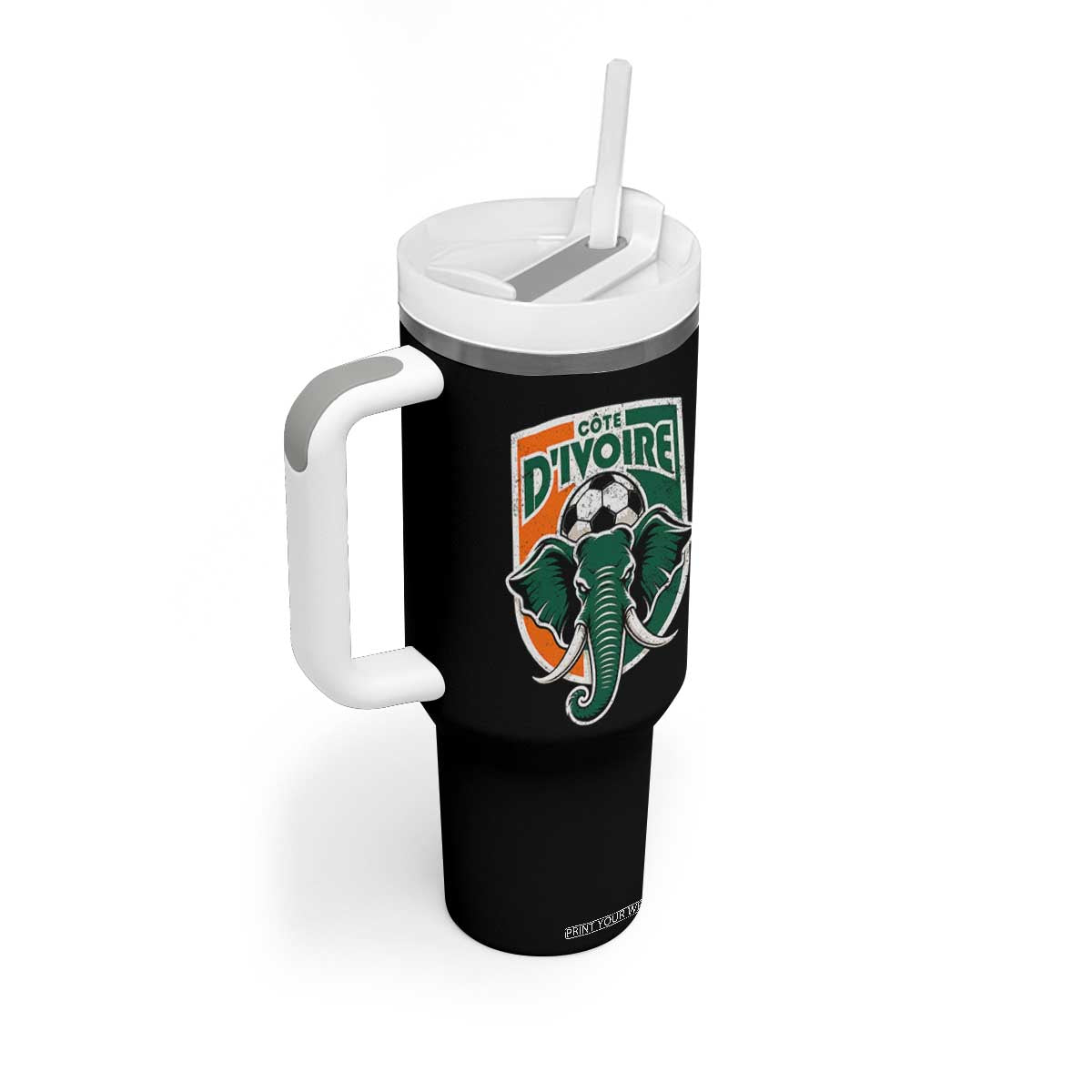 Côte D'ivoire Classic Ivory Coast Elephant Football Tumbler With Handle Ivorians Pride TS11 Print Your Wear