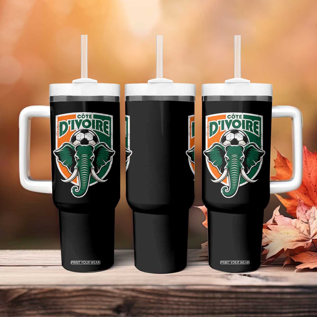 Côte D'ivoire Classic Ivory Coast Elephant Football Tumbler With Handle Ivorians Pride TS11 Print Your Wear