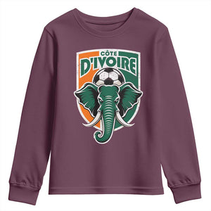 Côte D'ivoire Classic Ivory Coast Elephant Football Youth Sweatshirt Ivorians Pride