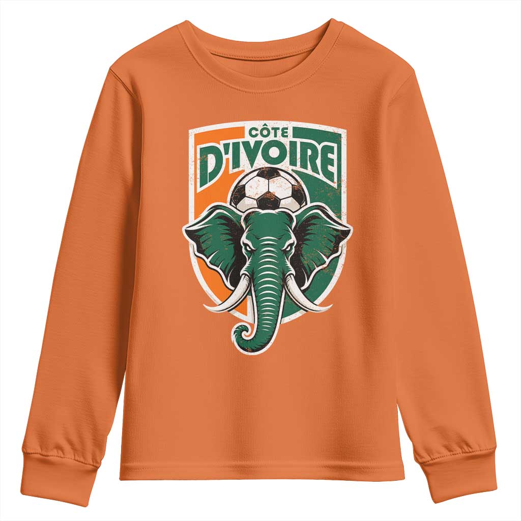 Côte D'ivoire Classic Ivory Coast Elephant Football Youth Sweatshirt Ivorians Pride