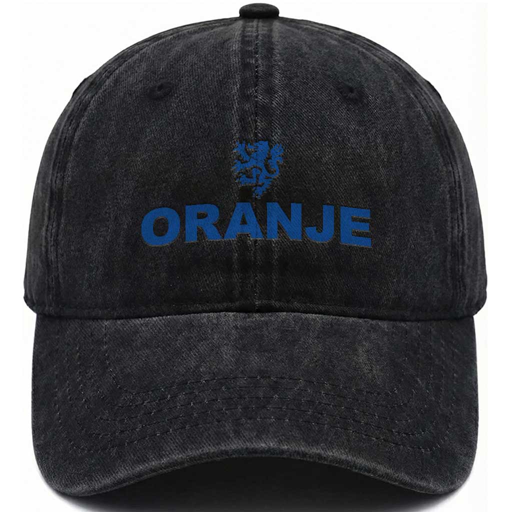 Oranje Holland Emblem Lion Nederland Dutch Heritage Washed Cotton Baseball Cap