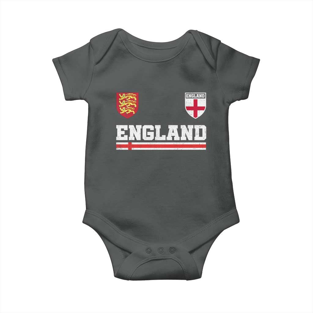 England Three Lions Symbol Red Cross Athletic Jersey Style Baby Onesie