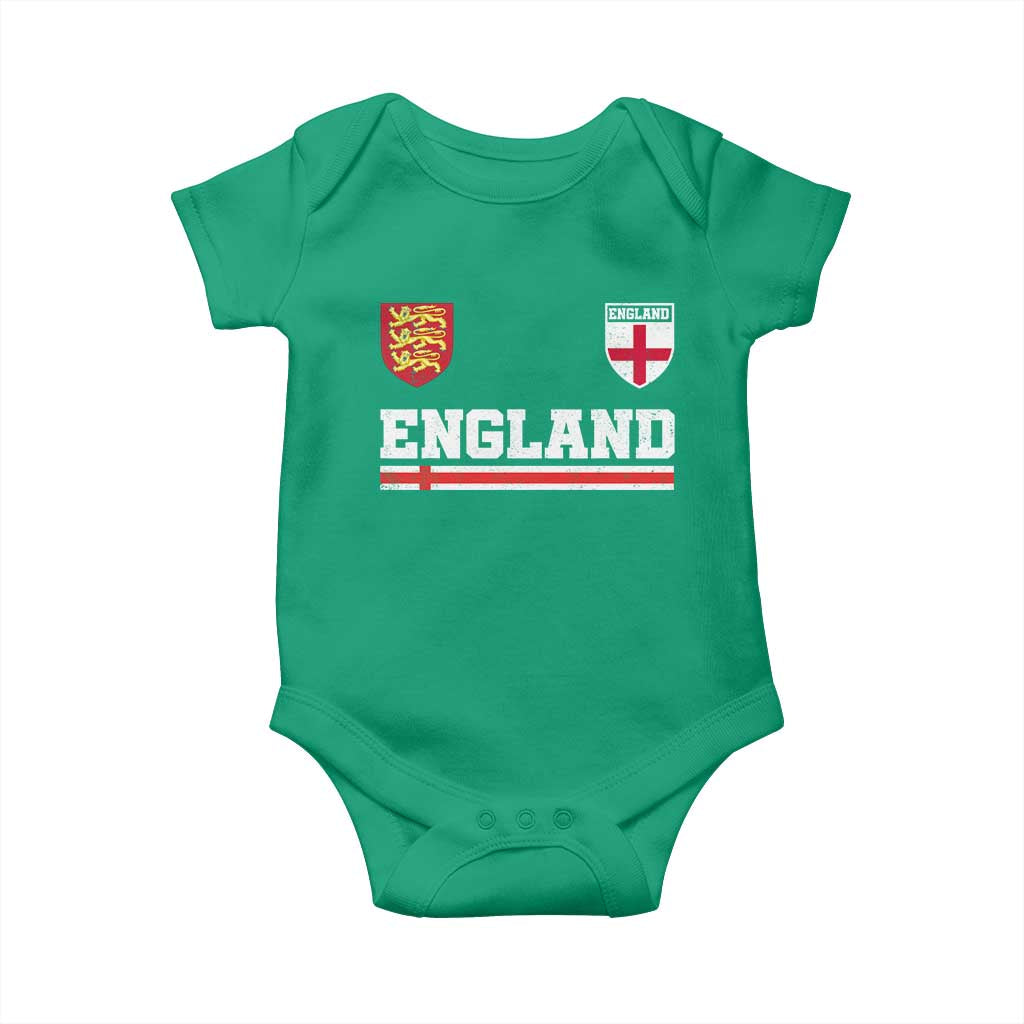 England Three Lions Symbol Red Cross Athletic Jersey Style Baby Onesie