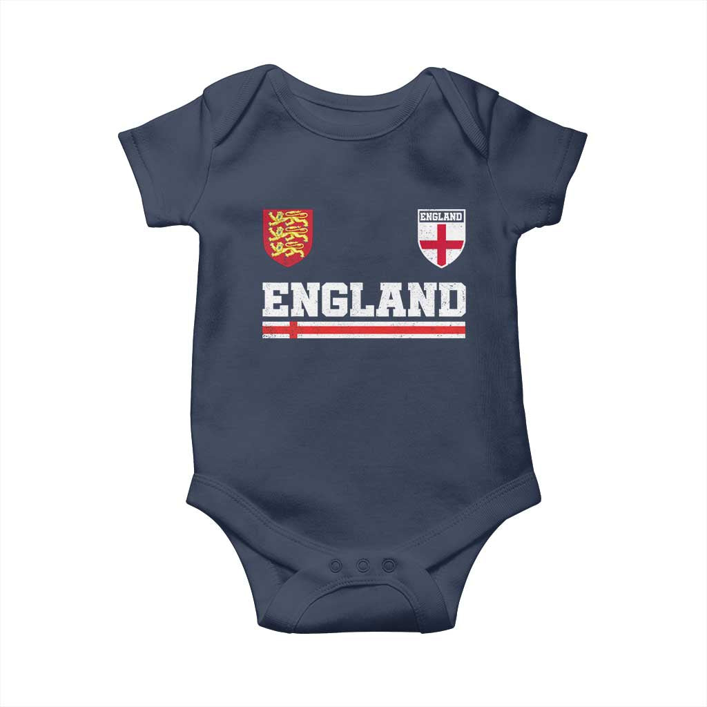 England Three Lions Symbol Red Cross Athletic Jersey Style Baby Onesie