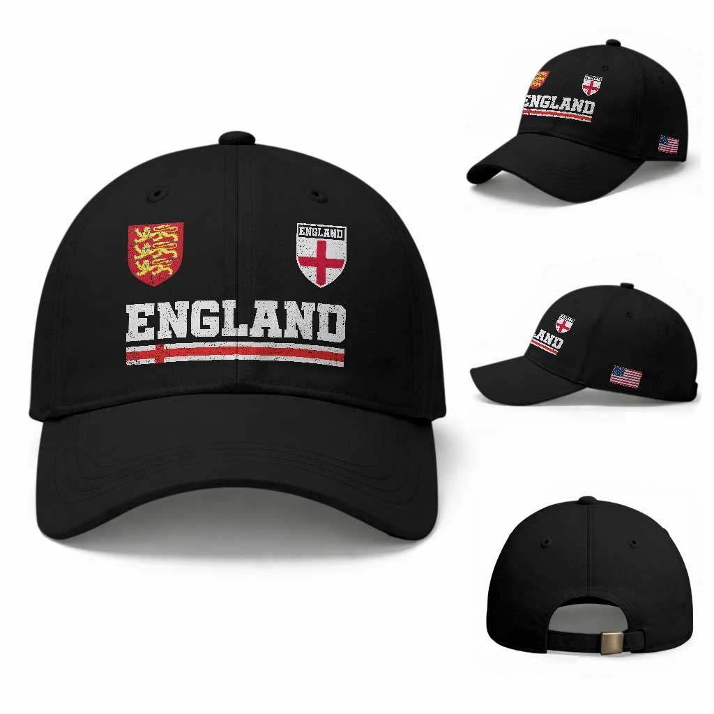 England Three Lions Symbol Red Cross Athletic Jersey Style Baseball Cap