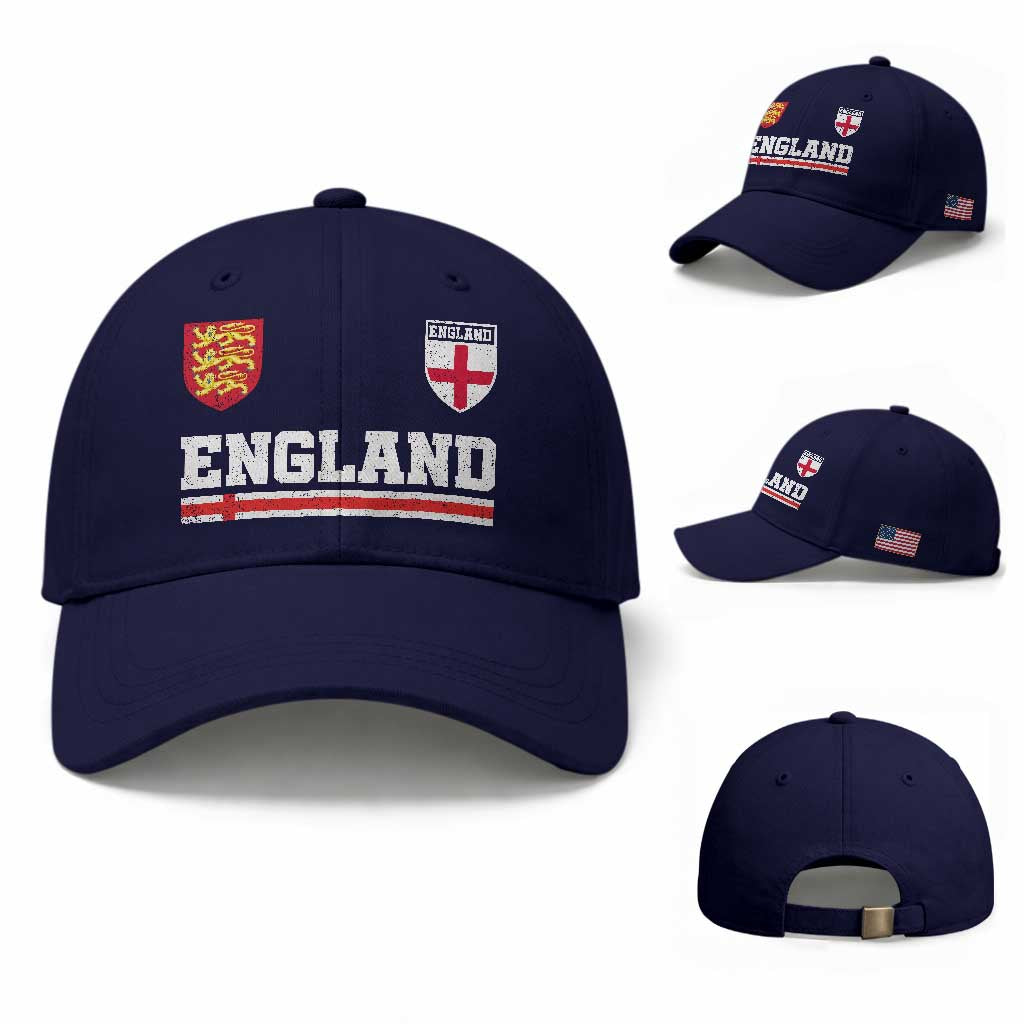 England Three Lions Symbol Red Cross Athletic Jersey Style Baseball Cap