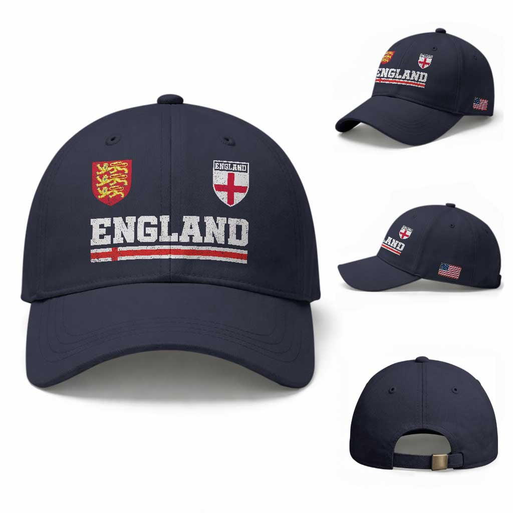 England Three Lions Symbol Red Cross Athletic Jersey Style Baseball Cap