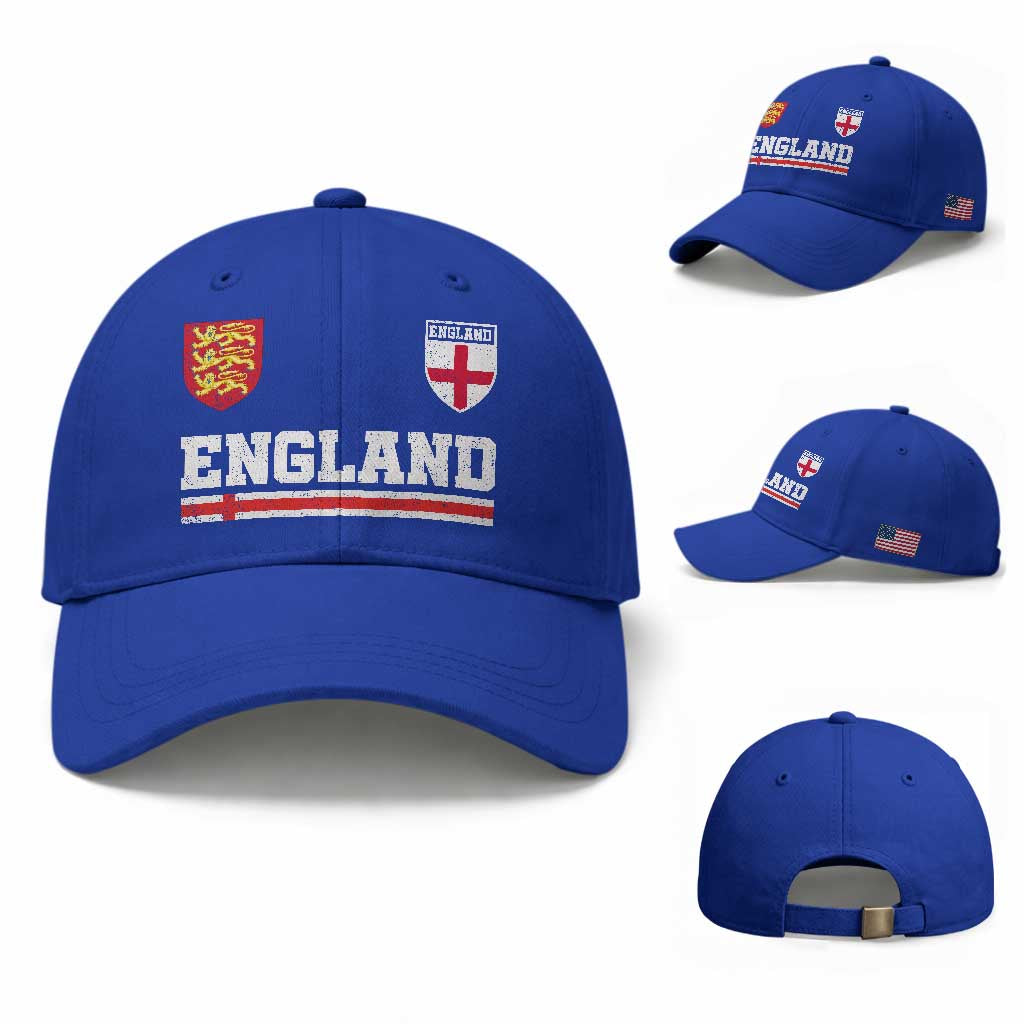 England Three Lions Symbol Red Cross Athletic Jersey Style Baseball Cap