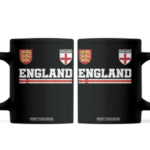 England Three Lions Symbol Red Cross Athletic Jersey Style Coffee Mug TS11 Black Print Your Wear