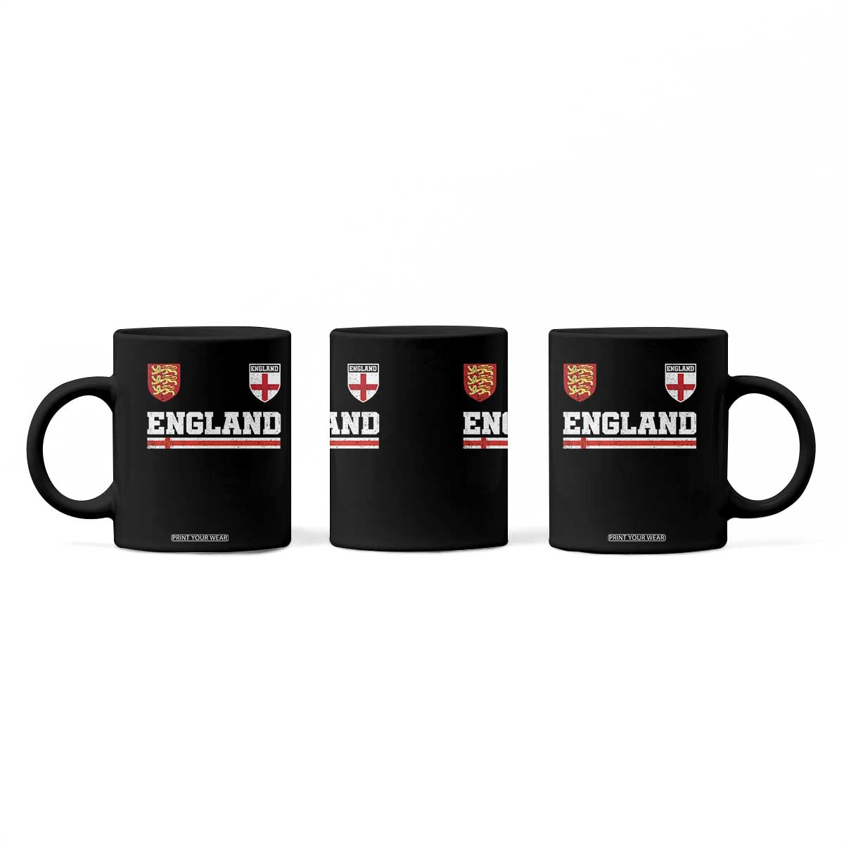 England Three Lions Symbol Red Cross Athletic Jersey Style Coffee Mug TS11 Print Your Wear