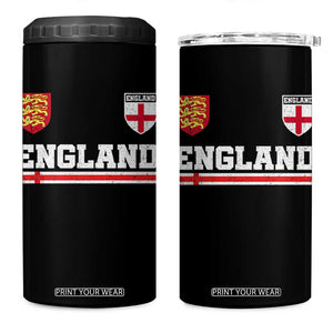 England Three Lions Symbol Red Cross Athletic Jersey Style 4 in 1 Can Cooler Tumbler TS11 One Size: 16 oz Black Print Your Wear