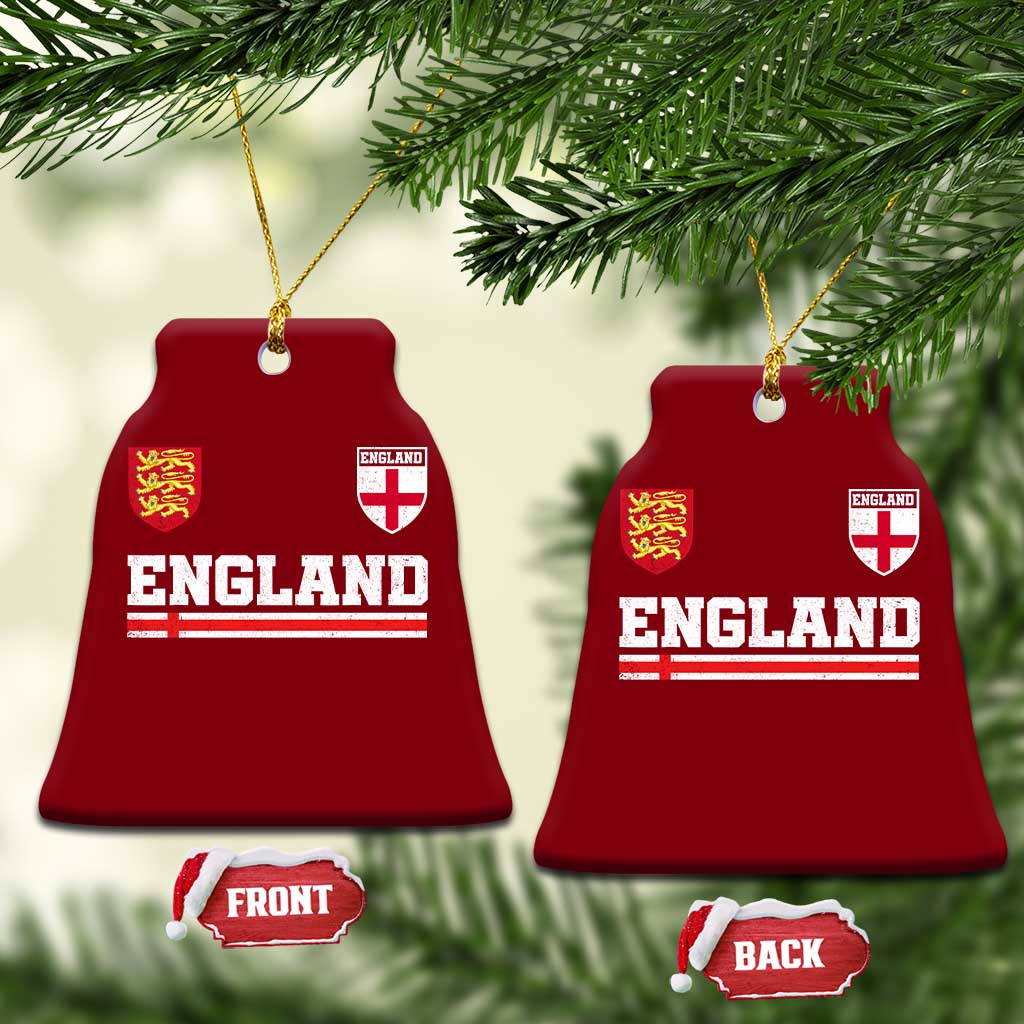 England Three Lions Symbol Red Cross Athletic Jersey Style Ceramic Ornament