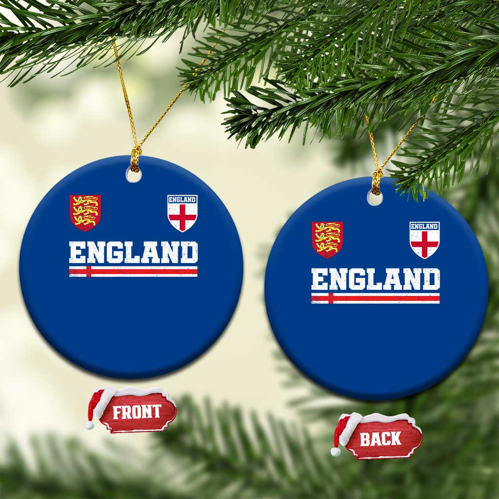 England Three Lions Symbol Red Cross Athletic Jersey Style Ceramic Ornament