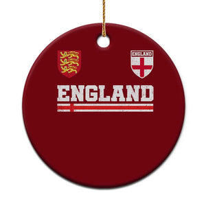 England Three Lions Symbol Red Cross Athletic Jersey Style Ceramic Ornament