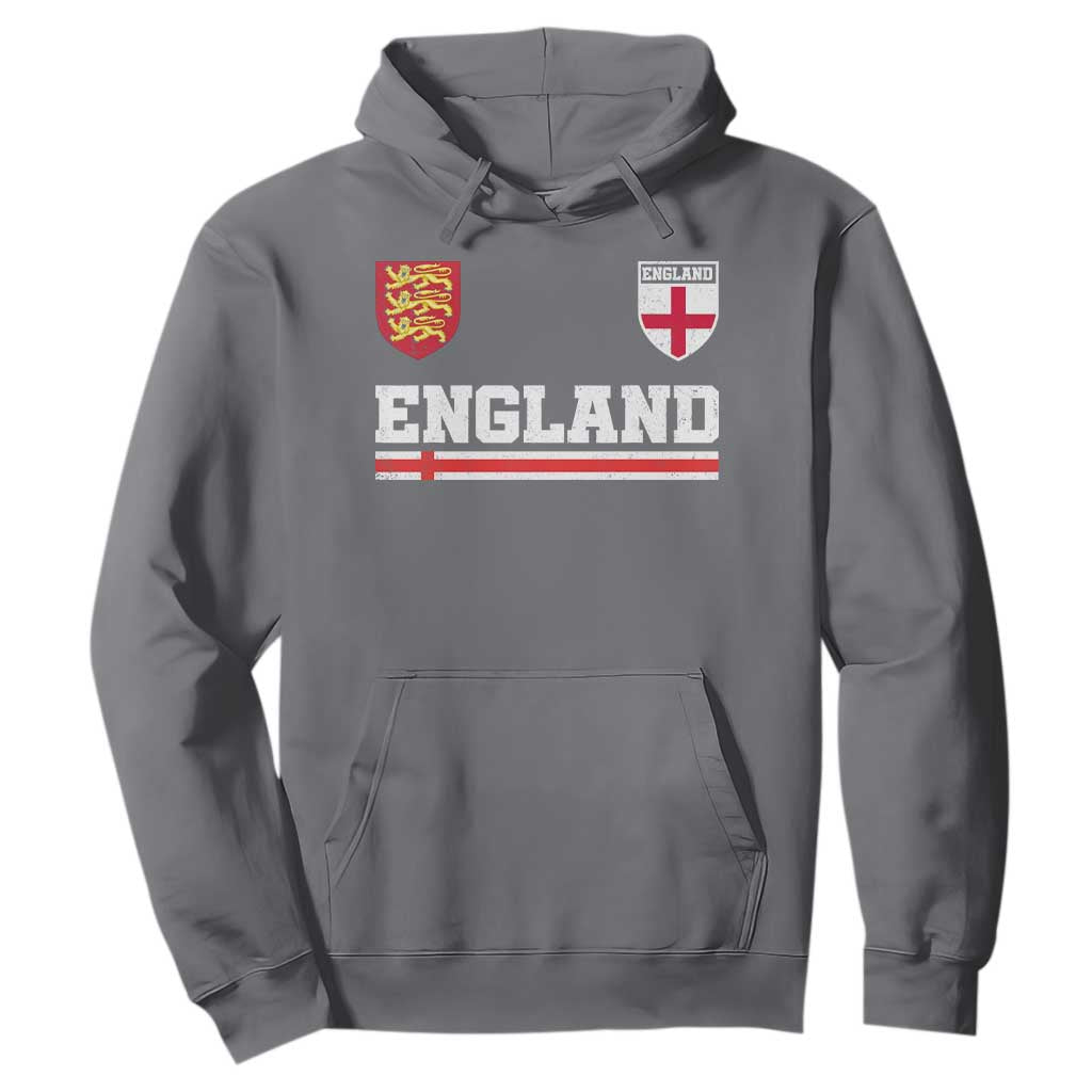 England Three Lions Symbol Red Cross Athletic Jersey Style Hoodie