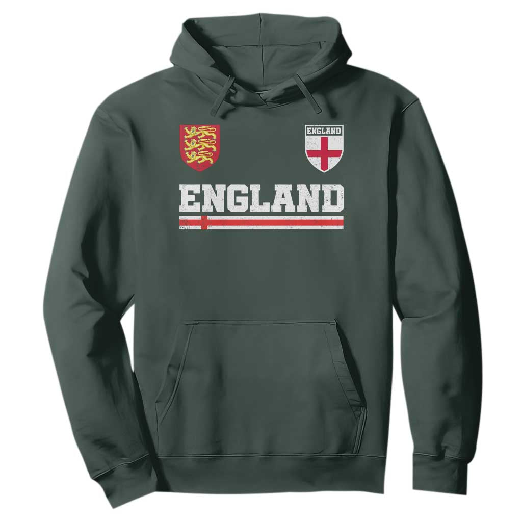 England Three Lions Symbol Red Cross Athletic Jersey Style Hoodie
