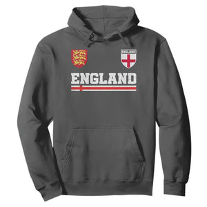 England Three Lions Symbol Red Cross Athletic Jersey Style Hoodie