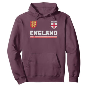 England Three Lions Symbol Red Cross Athletic Jersey Style Hoodie