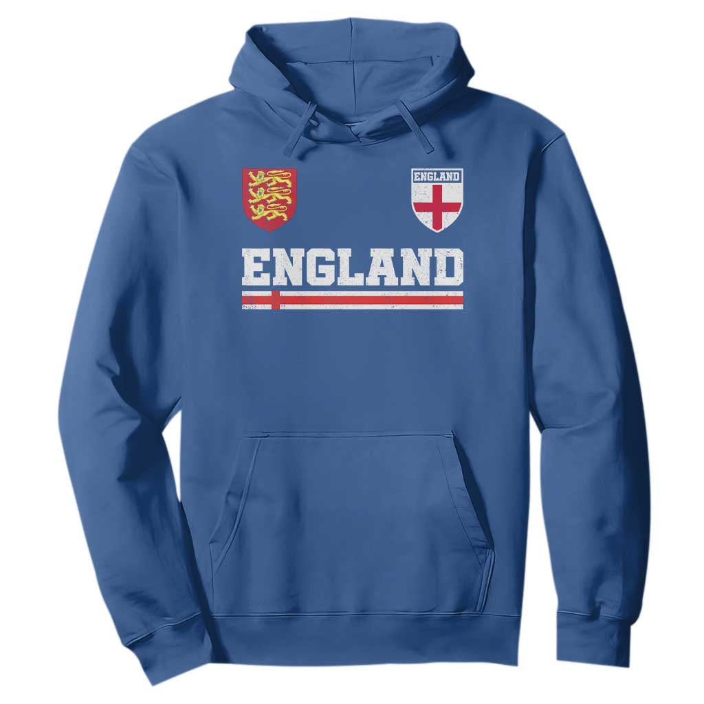 England Three Lions Symbol Red Cross Athletic Jersey Style Hoodie