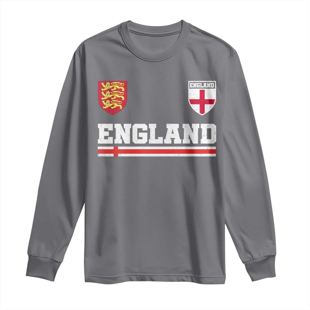England Three Lions Symbol Red Cross Athletic Jersey Style Long Sleeve Shirt