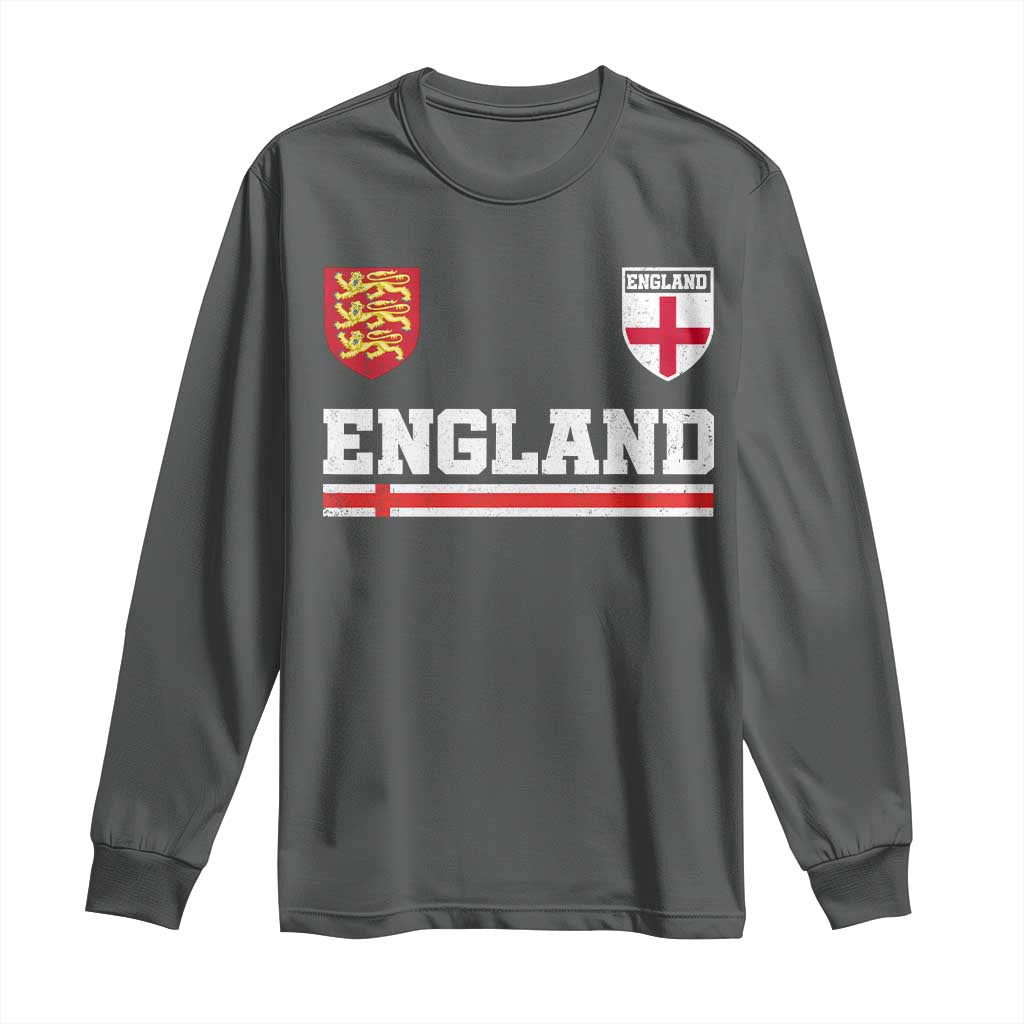 England Three Lions Symbol Red Cross Athletic Jersey Style Long Sleeve Shirt