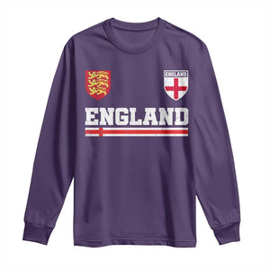 England Three Lions Symbol Red Cross Athletic Jersey Style Long Sleeve Shirt