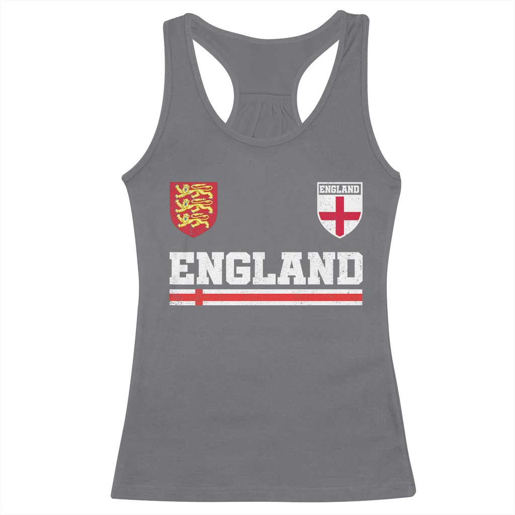 England Three Lions Symbol Red Cross Athletic Jersey Style Racerback Tank Top