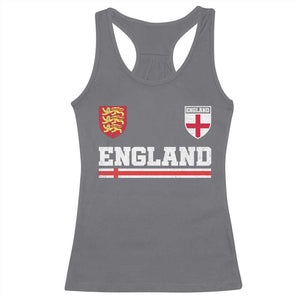 England Three Lions Symbol Red Cross Athletic Jersey Style Racerback Tank Top