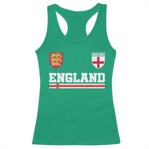 England Three Lions Symbol Red Cross Athletic Jersey Style Racerback Tank Top