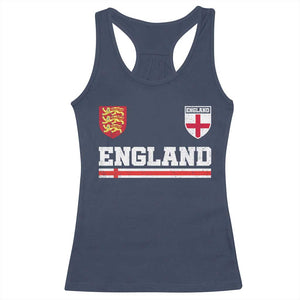 England Three Lions Symbol Red Cross Athletic Jersey Style Racerback Tank Top