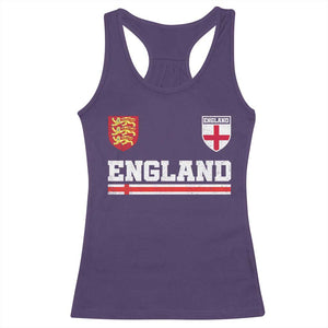 England Three Lions Symbol Red Cross Athletic Jersey Style Racerback Tank Top
