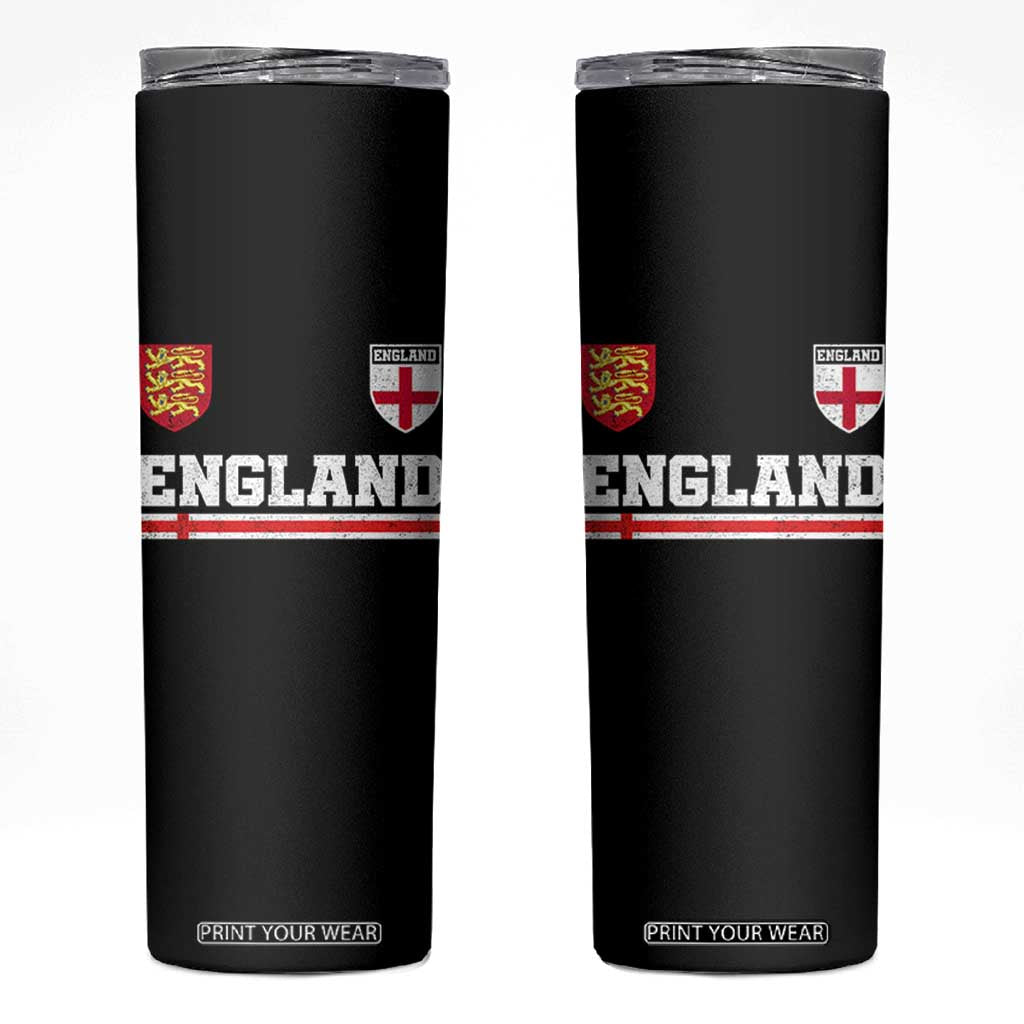 England Three Lions Symbol Red Cross Athletic Jersey Style Skinny Tumbler TS11 Black Print Your Wear