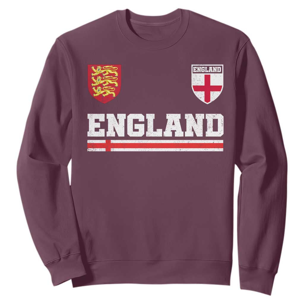 England Three Lions Symbol Red Cross Athletic Jersey Style Sweatshirt