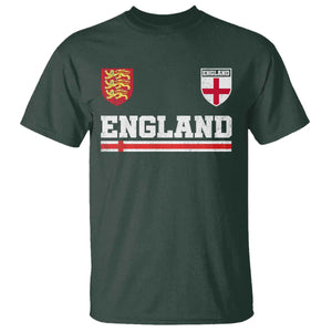 England Three Lions Symbol Red Cross Athletic Jersey Style T Shirt