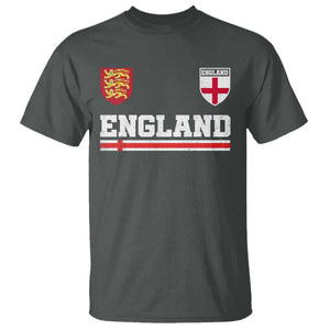 England Three Lions Symbol Red Cross Athletic Jersey Style T Shirt