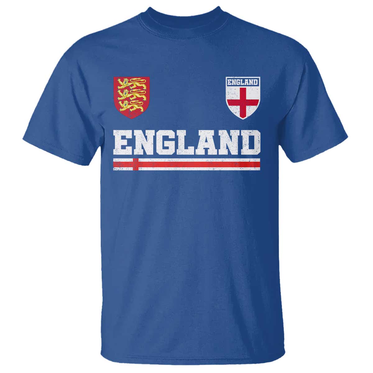 England Three Lions Symbol Red Cross Athletic Jersey Style T Shirt