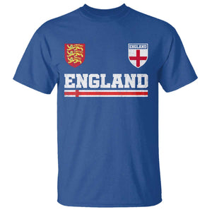 England Three Lions Symbol Red Cross Athletic Jersey Style T Shirt