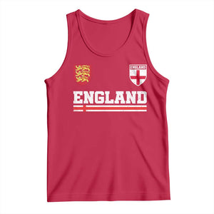 England Three Lions Symbol Red Cross Athletic Jersey Style Tank Top