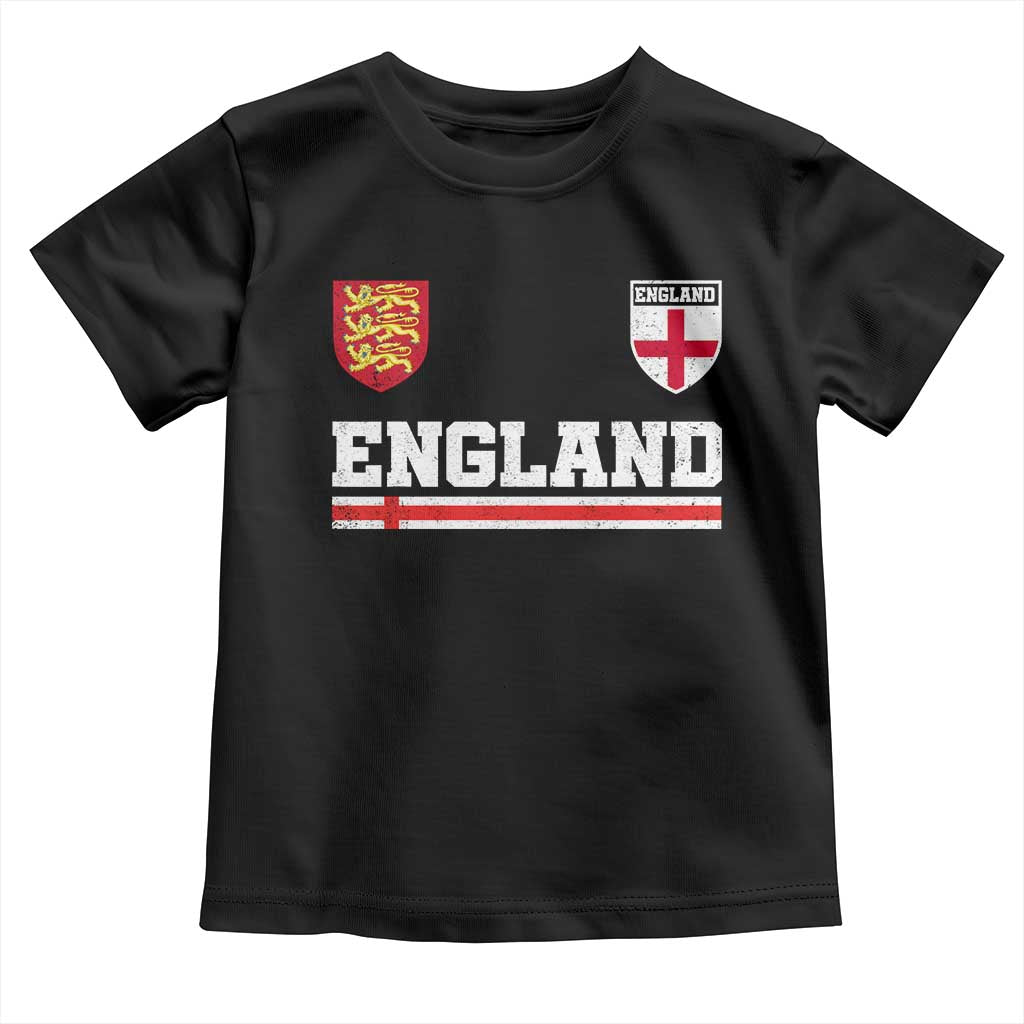 England Three Lions Symbol Red Cross Athletic Jersey Style Toddler T Shirt