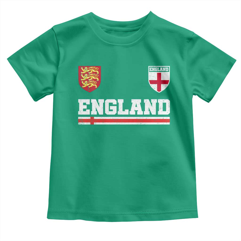 England Three Lions Symbol Red Cross Athletic Jersey Style Toddler T Shirt