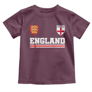 England Three Lions Symbol Red Cross Athletic Jersey Style Toddler T Shirt
