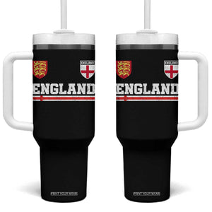 England Three Lions Symbol Red Cross Athletic Jersey Style Tumbler With Handle TS11 One Size: 40 oz Black Print Your Wear