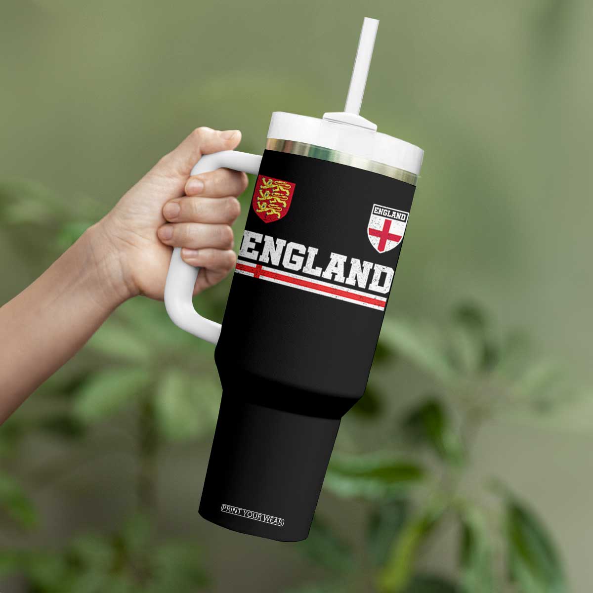 England Three Lions Symbol Red Cross Athletic Jersey Style Tumbler With Handle TS11 Print Your Wear