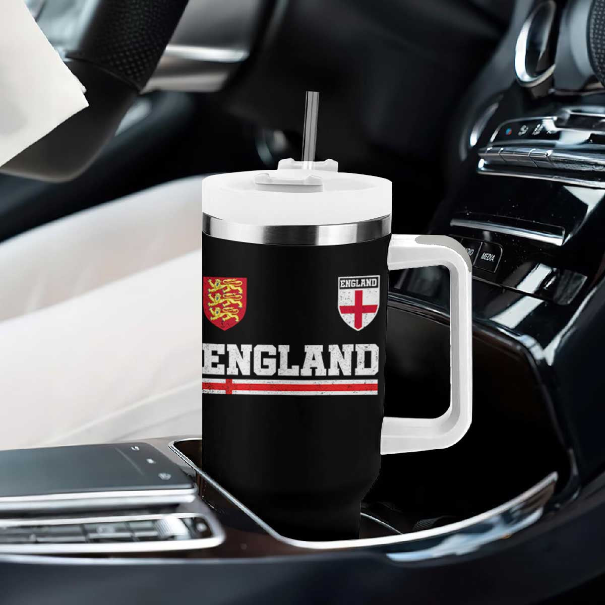 England Three Lions Symbol Red Cross Athletic Jersey Style Tumbler With Handle TS11 Print Your Wear