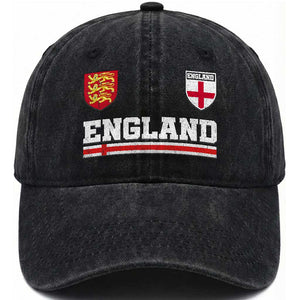 England Three Lions Symbol Red Cross Athletic Jersey Style Washed Cotton Baseball Cap
