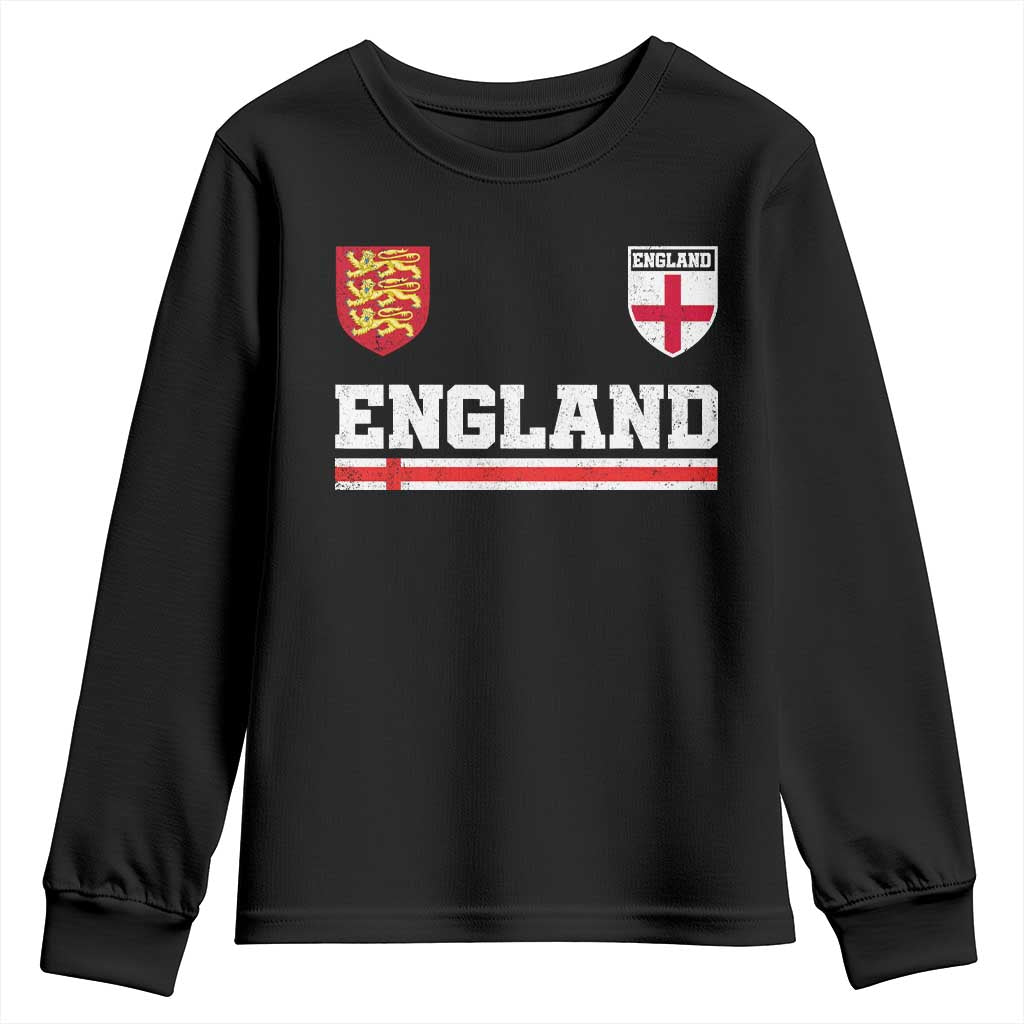 England Three Lions Symbol Red Cross Athletic Jersey Style Youth Sweatshirt